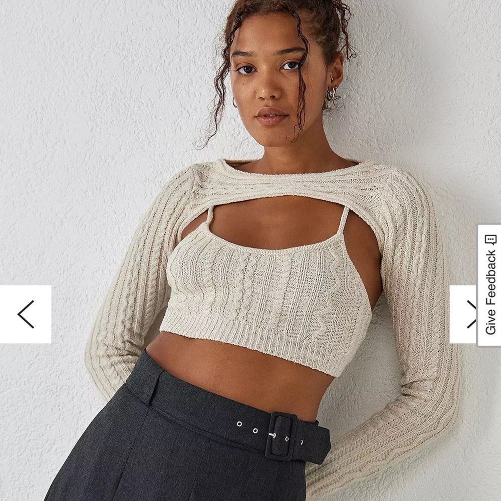 UO Saffron Knitted Shrug & Cami Set
